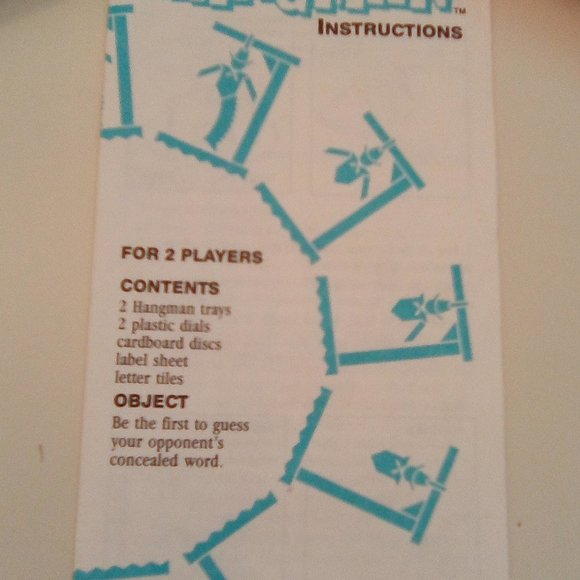 Vintage Hangman Board Game 1988 Milton Bradley Complete Game ages 8 and up - Picture 2 of 10